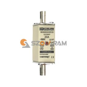   Mersen NH00 20A gL/gG 500V középső-kioldásjelzéssel NH000GG50V20 biztosítóbetét