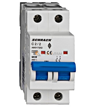 Schrack Kismegszakító AMPARO 10kA, C 2A, 2 pólusú