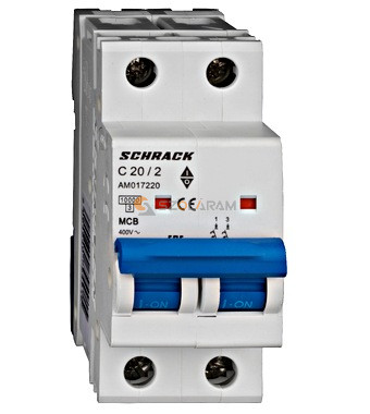 Schrack Kismegszakító AMPARO 10kA, C 20A, 2 pólusú