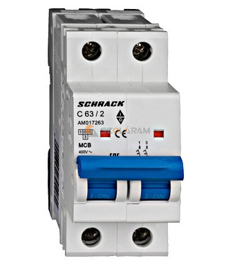 Schrack Kismegszakító AMPARO 10kA, C 63A, 2 pólusú