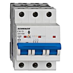 Schrack Kismegszakító AMPARO 10kA, C 6A, 3 pólusú