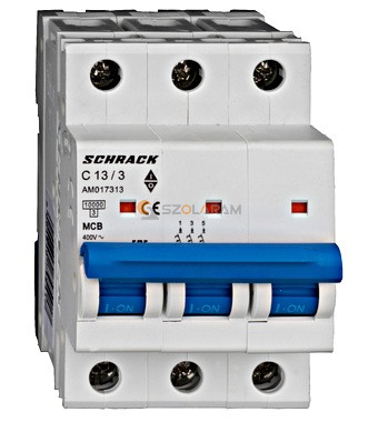 Schrack Kismegszakító AMPARO 10kA, C 13A, 3 pólusú