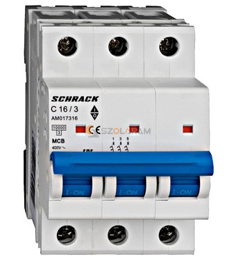 Schrack Kismegszakító AMPARO 10kA, C 16A, 3 pólusú