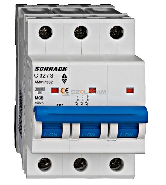 Schrack Kismegszakító AMPARO 10kA, C 32A, 3 pólusú