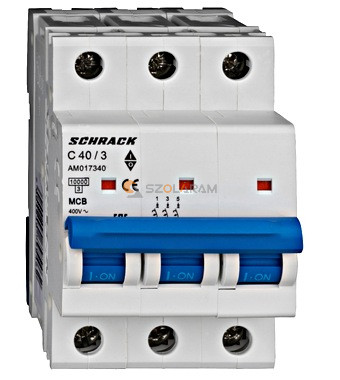 Schrack Kismegszakító AMPARO 10kA, C 40A, 3 pólusú