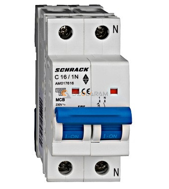Schrack Kismegszakító AMPARO 10kA, C 16A, 1+N