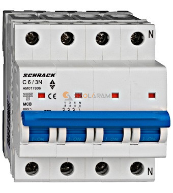 Schrack Kismegszakító AMPARO 10kA, C 6A, 3+N