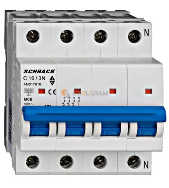 Schrack Kismegszakító AMPARO 10kA, C 16A, 3+N