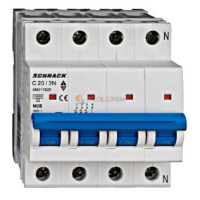 Schrack Kismegszakító AMPARO 10kA, C 20A, 3+N
