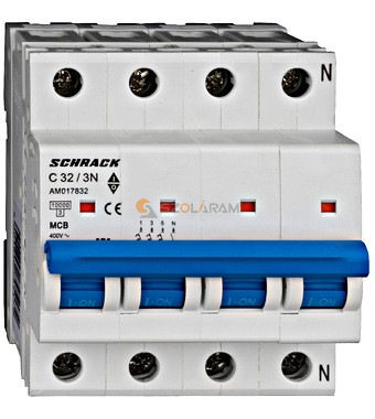 Schrack Kismegszakító AMPARO 10kA, C 32A, 3+N