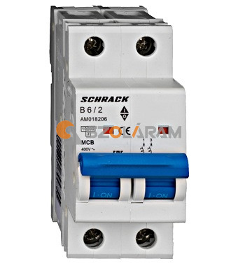 Schrack Kismegszakító AMPARO 10kA, B 6A, 2 pólusú