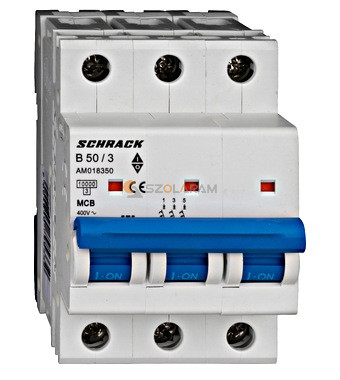 Schrack Kismegszakító AMPARO 10kA, B 50A, 3 pólusú