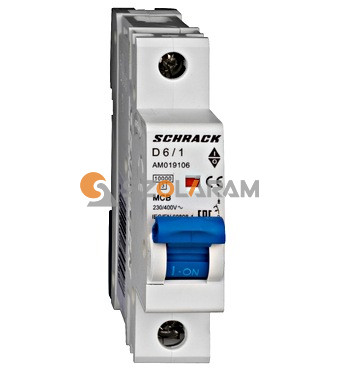 Schrack Kismegszakító AMPARO 10kA, D 6A, 1 pólusú