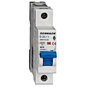Schrack Kismegszakító AMPARO 10kA, D 20A, 1 pólusú