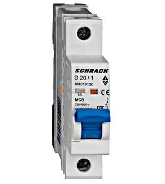 Schrack Kismegszakító AMPARO 10kA, D 20A, 1 pólusú