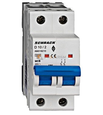 Schrack Kismegszakító AMPARO 10kA, D 10A, 2 pólusú