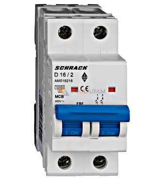 Schrack Kismegszakító AMPARO 10kA, D 16A, 2 pólusú