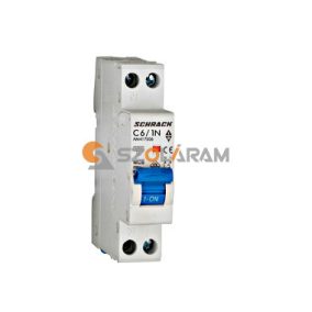 Schrack Kismegszakító AMPARO 4,5kA, C 6A, 1+N, 1KE