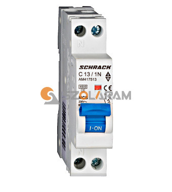 Schrack Kismegszakító AMPARO 4,5kA, C 13A, 1+N, 1KE