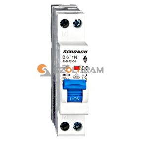 Schrack Kismegszakító AMPARO 4,5kA, B 6A, 1+N, 1KE