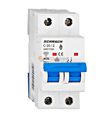 Schrack Kismegszakító AMPARO 6kA, C 20A, 2 pólusú