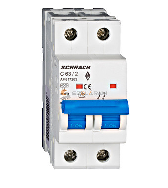 Schrack Kismegszakító AMPARO 6kA, C 63A, 2 pólusú
