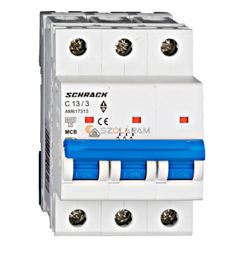 Schrack Kismegszakító AMPARO 6kA, C 13A, 3 pólusú