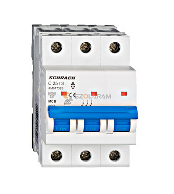 Schrack Kismegszakító AMPARO 6kA, C 25A, 3 pólusú