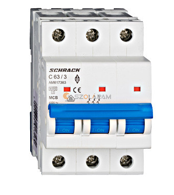 Schrack Kismegszakító AMPARO 6kA, C 63A, 3 pólusú