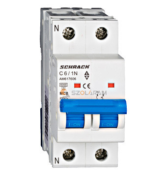 Schrack Kismegszakító AMPARO 6kA, C 6A, 1+N
