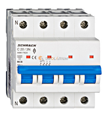 Schrack Kismegszakító AMPARO 6kA, C 20A, 3+N