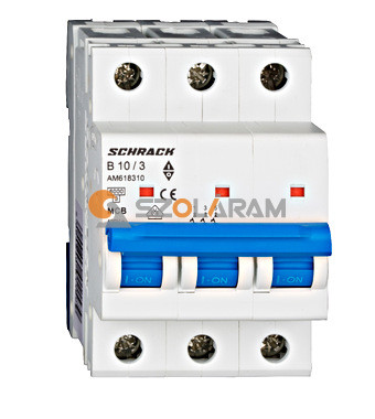Schrack Kismegszakító AMPARO 6kA, B 10A, 3 pólusú