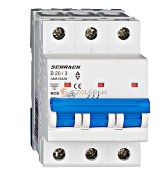 Schrack Kismegszakító AMPARO 6kA, B 20A, 3 pólusú
