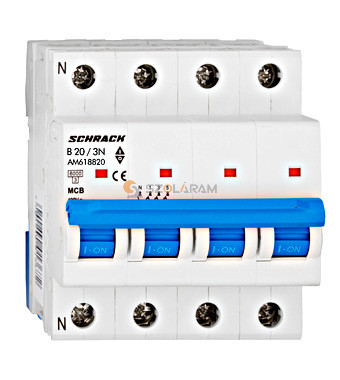 Schrack Kismegszakító AMPARO 6kA, B 20A, 3+N