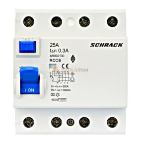   Schrack Hibaáram kapcsoló AMPARO 10kA 25A, 4 pólusú, 300mA, AC