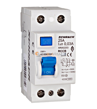 Schrack Hibaáram kapcsoló AMPARO 10kA 25A, 2 pólusú, 30mA, AC