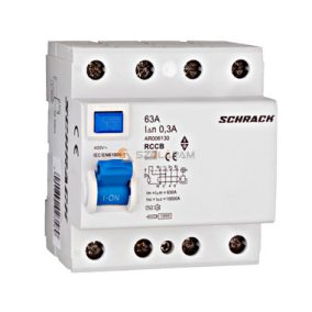   Schrack Hibaáram kapcsoló AMPARO 10kA 63A, 4 pólusú, 300mA, AC