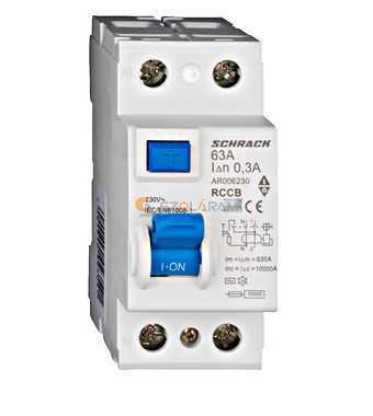 Schrack Hibaáram kapcsoló AMPARO 10kA 63A, 2 pólusú, 300mA, AC