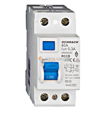 Schrack Hibaáram kapcsoló AMPARO 10kA 40A, 2 pólusú, 300mA, A