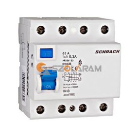   Schrack Hibaáram kapcsoló AMPARO 10kA 63A, 4 pólusú, 300mA, A