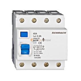   Schrack Hibaáram kapcsoló AMPARO 10kA 40A, 4 pólusú, 300mA, S/A
