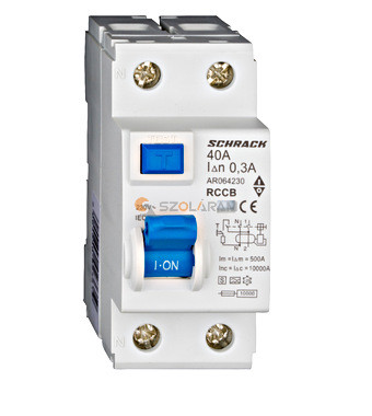 Schrack Hibaáram kapcsoló AMPARO 10kA 40A, 2 pólusú, 300mA, S/A
