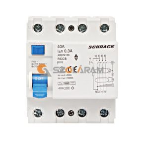   Schrack Hibaáram kapcsoló AMPARO 10kA, 40A, 4 pólusú, 300mA, B