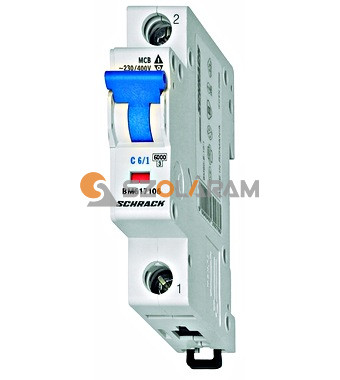 Schrack Kismegszakító, C 6A, 1 pólusú, 6kA