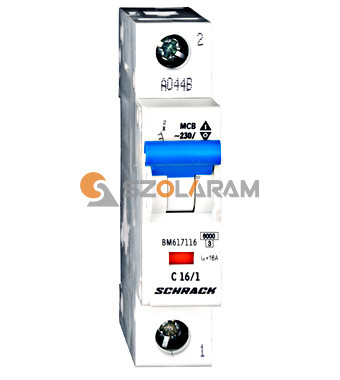 Schrack Kismegszakító, C 16A, 1 pólusú, 6kA