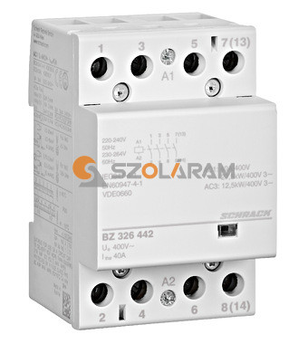 Schrack Sorbaépíthető mágneskapcsoló 40A/12.5kW, 4z, 230V AC 3KE