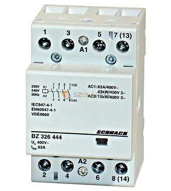 Schrack Sorbaépíthető mágneskapcsoló 63A/15kW, 4z, 230V AC 3KE