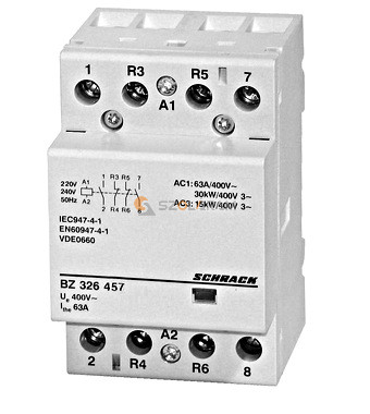 Schrack Sorbaépíthető mágneskapcsoló 63A, 2z+2ny, 230V AC 3KE