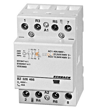 Schrack Sorbaépíthető mágneskapcsoló 40A, 2z+2ny, 230V AC 3KE