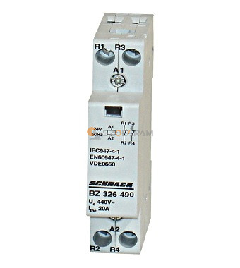 Schrack Sorbaépíthető mágneskapcsoló 20A, 2n, 24V AC 1KE